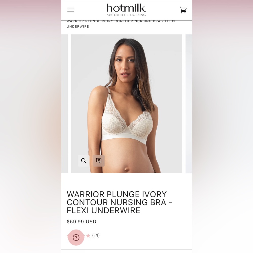 NWOT Hotmilk Lingerie Warrior Lace Nursing Bra